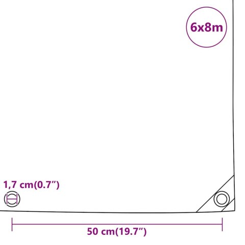 PLANDEKA PŁACHTA ANTRACYTOWA 6X8M 650 G/M²