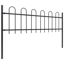 OGRODZENIE OGRODOWE Z OBRĘCZĄ STALOWĄ CZARNE 340X110CM