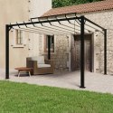 VidaXL Altana z żaluzjowym dachem 3x3 m, kremowa, tkanina i aluminium