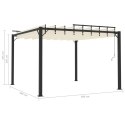 VidaXL Altana z żaluzjowym dachem 3x3 m, kremowa, tkanina i aluminium