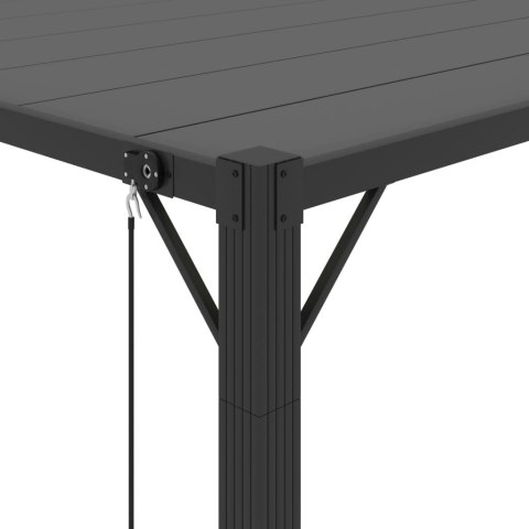 VidaXL Altana z żaluzjowym dachem 3x4 m, antracyt, tkanina i aluminium