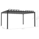 VidaXL Altana z żaluzjowym dachem 3x4 m, antracyt, tkanina i aluminium