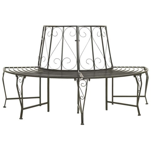 VidaXL Półokrągła ławka pod drzewo, 160 cm, stalowa
