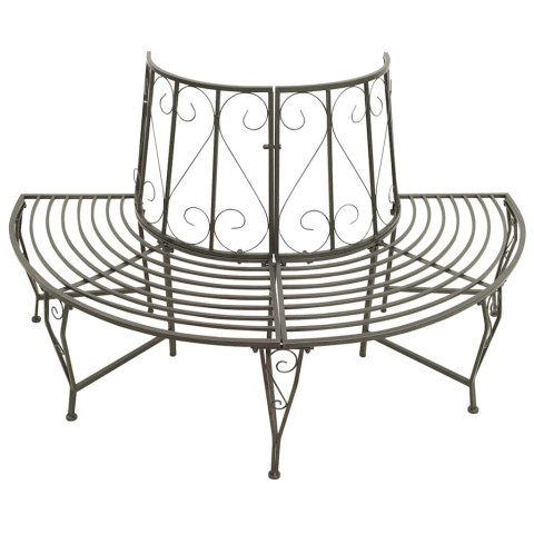 VidaXL Półokrągła ławka pod drzewo, 160 cm, stalowa