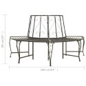 VidaXL Półokrągła ławka pod drzewo, 160 cm, stalowa
