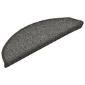 VidaXL Maty na schody 15 szt. 56x17x3 cm Ciemnoszary Półokrągły