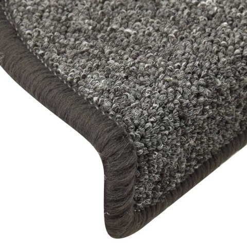 VidaXL Maty na schody 15 szt. 56x17x3 cm Ciemnoszary Półokrągły