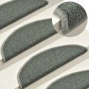 VidaXL Maty na schody 15 szt. 56x17x3 cm Ciemnozielone półokrągłe