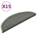 VidaXL Maty na schody 15 szt. 56x17x3 cm Ciemnozielone półokrągłe