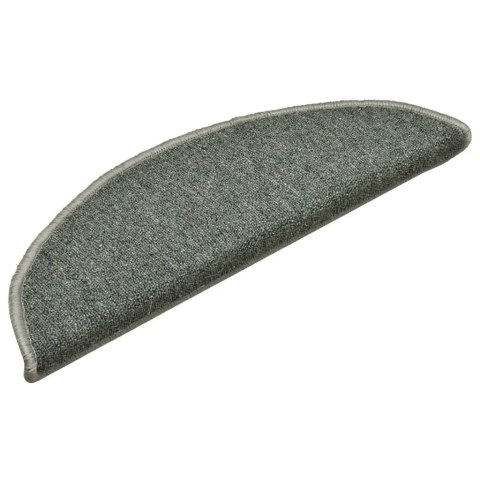 VidaXL Maty na schody 15 szt. 56x17x3 cm Ciemnozielone półokrągłe