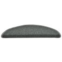 VidaXL Maty na schody 15 szt. 56x17x3 cm Ciemnozielone półokrągłe