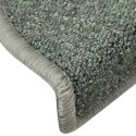 VidaXL Maty na schody 15 szt. 56x17x3 cm Ciemnozielone półokrągłe