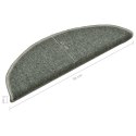 VidaXL Maty na schody 15 szt. 56x17x3 cm Ciemnozielone półokrągłe