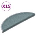 VidaXL Maty na schody 15 szt. 56x17x3 cm, półokrągłe, kolor morski niebieski