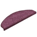 VidaXL Maty na schody 15 szt. 65x21x4 cm Ciemnofioletowe, półokrągłe, duże