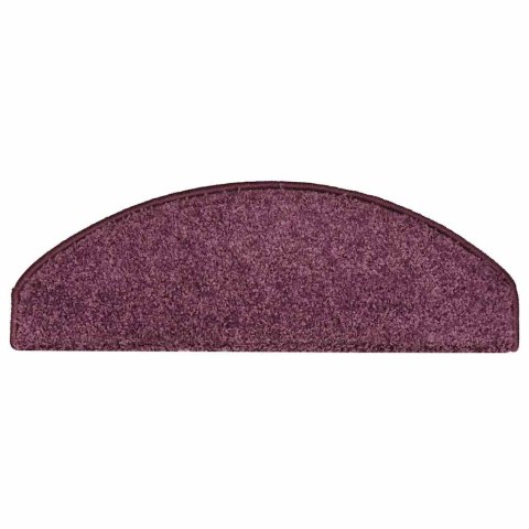 VidaXL Maty na schody 15 szt. 65x21x4 cm Ciemnofioletowe, półokrągłe, duże