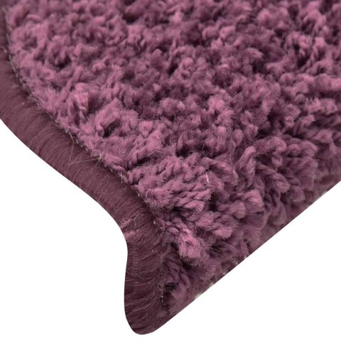 VidaXL Maty na schody 15 szt. 65x21x4 cm Ciemnofioletowe, półokrągłe, duże