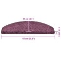 VidaXL Maty na schody 15 szt. 65x21x4 cm Ciemnofioletowe, półokrągłe, duże