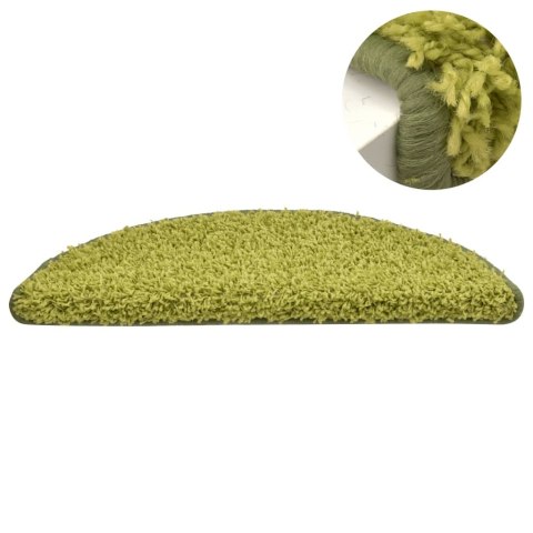 VidaXL Maty na schody 15 szt. 65x21x4 cm Zielone półokrągłe duże