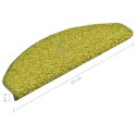 VidaXL Maty na schody 15 szt. 65x21x4 cm Zielone półokrągłe duże