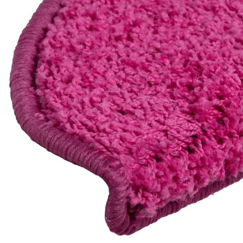 VidaXL Maty na schody 15 szt. 65x21x4 cm różowe półokrągłe duże