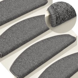 VidaXL Maty na schody 15 szt. 65x24x4 cm Ciemnoszare Półokrągłe Duże
