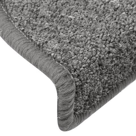 VidaXL Maty na schody 15 szt. 65x24x4 cm Ciemnoszare Półokrągłe Duże