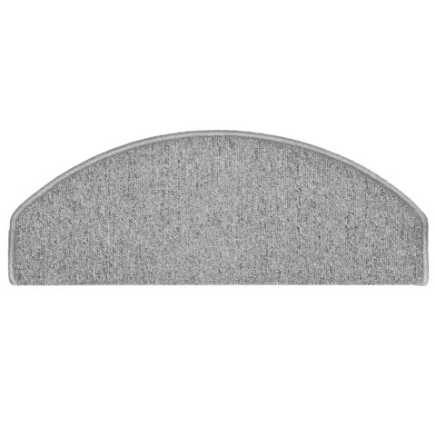 VidaXL Maty na schody 15 szt. 65x24x4 cm Jasnoszare Półokrągłe Duże