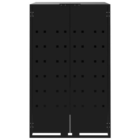 VidaXL Obudowa na 3 kosze na śmieci, czarna, 207x79x117 cm