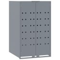 VidaXL Obudowa na 3 kosze na śmieci, szara, 207x79x117 cm, stal