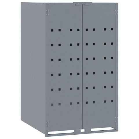 VidaXL Obudowa na 3 kosze na śmieci, szara, 207x79x117 cm, stal