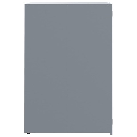 VidaXL Obudowa na 3 kosze na śmieci, szara, 207x79x117 cm, stal