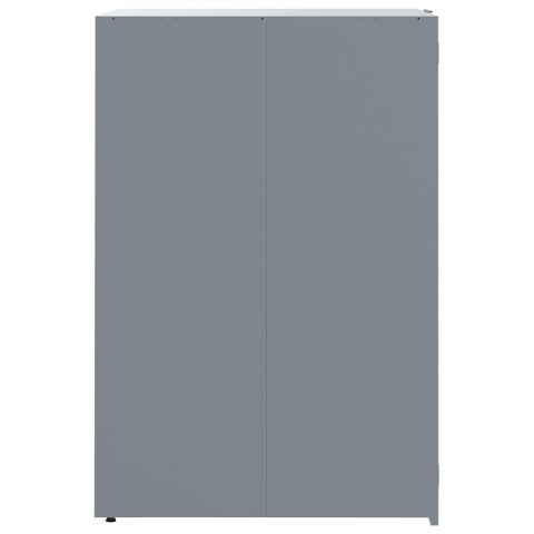 VidaXL Obudowa na 4 kosze na śmieci, szara, 276x79x117 cm, stal