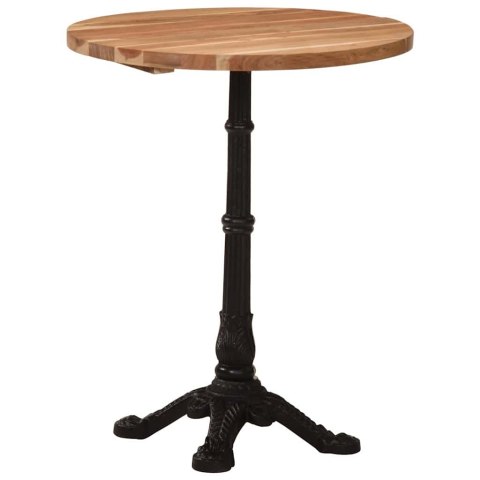 STOLIK BISTRO OKRĄGŁY Ø60X76CM LITE DREWNO AKACJOWE