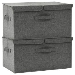 VidaXL Pojemniki, 2 szt., tkanina, 50x30x25 cm, antracytowe