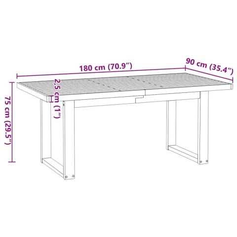 VidaXL Stół jadalny, NOAIN, 180x90x75 cm, lite drewno sosnowe