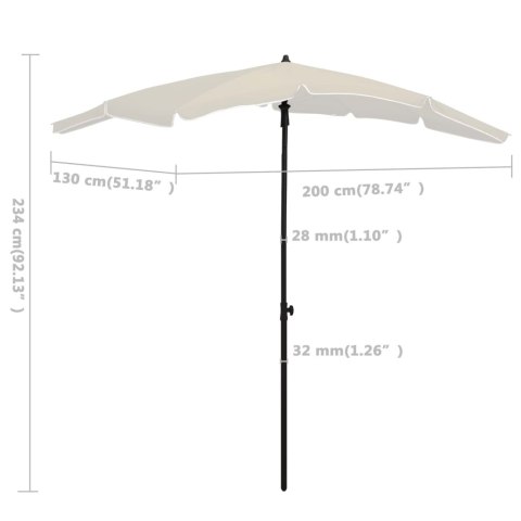 PARASOL OGRODOWY NA SŁUPKU 200X130CM PIASKOWY