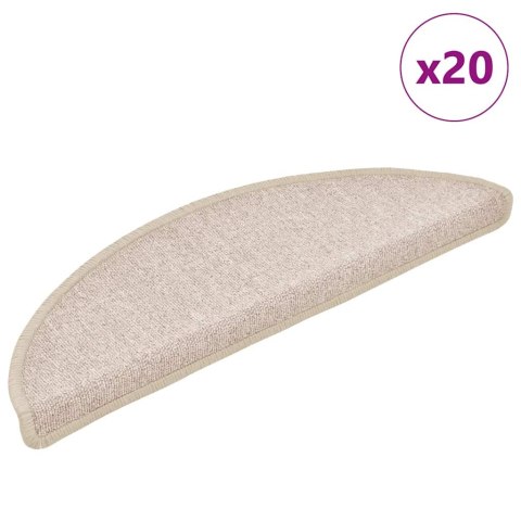 VidaXL Maty na schody 20 szt. 56x17x3 cm Taupe Półokrągłe