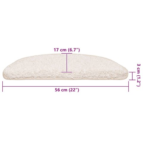 VidaXL Maty na schody 30 szt. 56x17x3 cm Białe półokrągłe