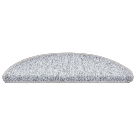 VidaXL Maty na schody 30 szt. 56x17x3 cm Jasnoszare półokrągłe