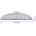 VidaXL Maty na schody 30 szt. 56x17x3 cm Jasnoszare półokrągłe