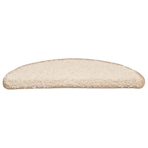 VidaXL Maty na schody 30 szt. 56x17x3 cm Kremowe półokrągłe