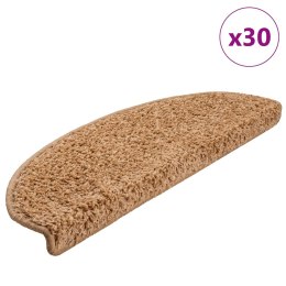 VidaXL Maty na schody 30 szt. 65x21x4 cm Beżowe półokrągłe duże