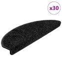 VidaXL Maty na schody 30 szt. 65x21x4 cm Czarne półokrągłe duże
