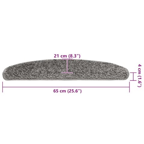 VidaXL Maty na schody 30 szt. 65x21x4 cm Szare półokrągłe duże