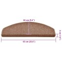 VidaXL Maty na schody 30 szt. 65x24x4 cm Brązowe półokrągłe duże