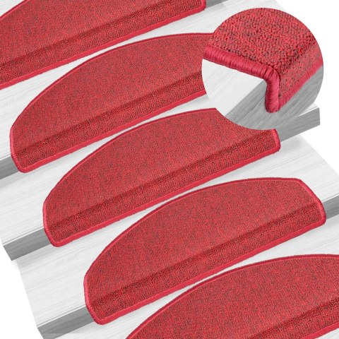 VidaXL Maty na schody 30 szt. 65x24x4 cm Czerwone Półokrągłe Duże