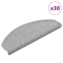 VidaXL Maty na schody 30 szt. 65x24x4 cm Jasnoszare Półokrągłe Duże