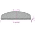 VidaXL Maty na schody 30 szt. 65x24x4 cm Jasnoszare Półokrągłe Duże