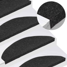 VidaXL Maty na schody samoprzylepne 20 szt. Czarne 65x22,5x3,5 cm